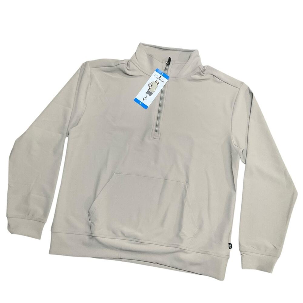 Skechers Womenās Athletic ribbed quarter zip pullover Tan Size Large NWT